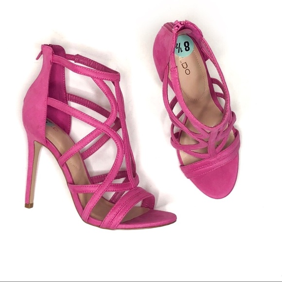 Aldo Shoes - Aldo pink suede cage heels NWOB